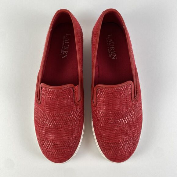 Lauren Ralph Lauren Janis Slip On Loafers Red Women Size 6.5 Pre-Owned‎ - Picture 6 of 13